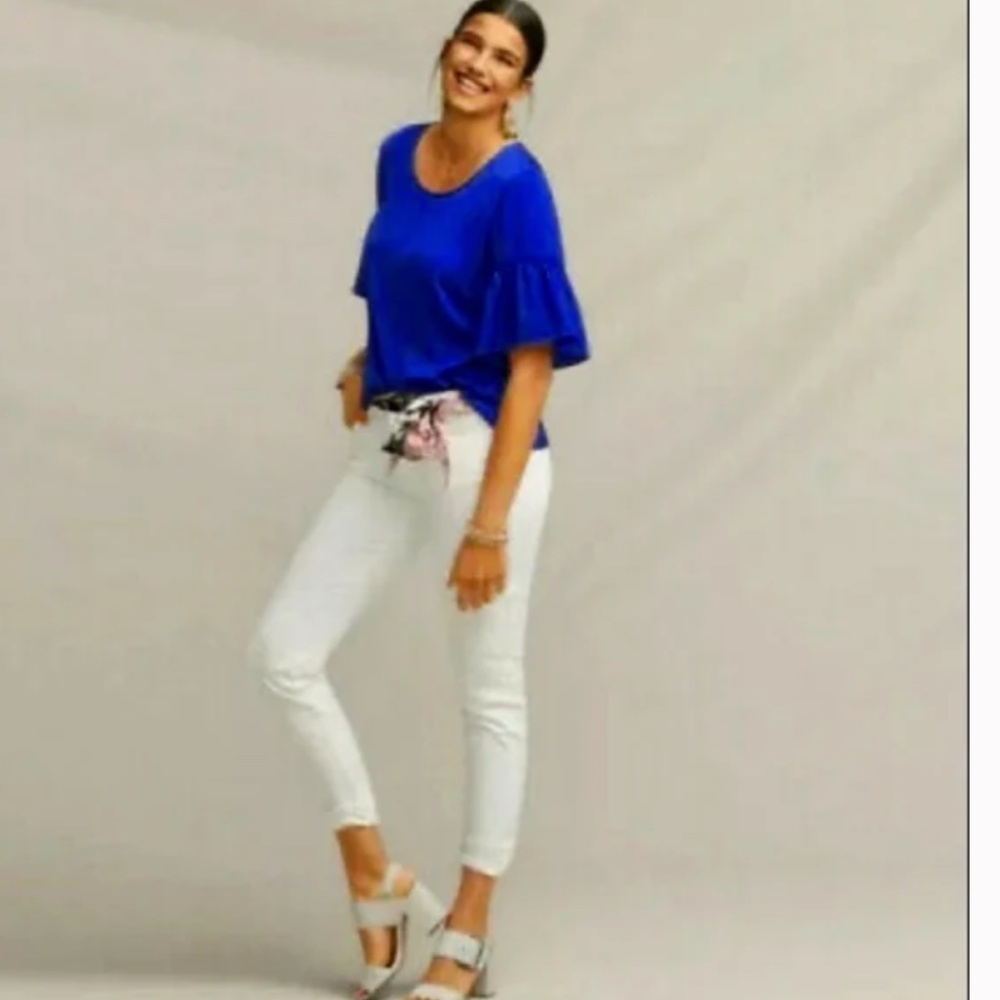 CAbi Rhyme Blouse Royal Blue S #5526 NWOT